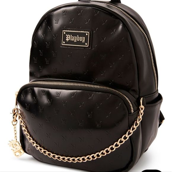 Playboy Black Embossed Playboy Bunny Mini Backpack main image 8